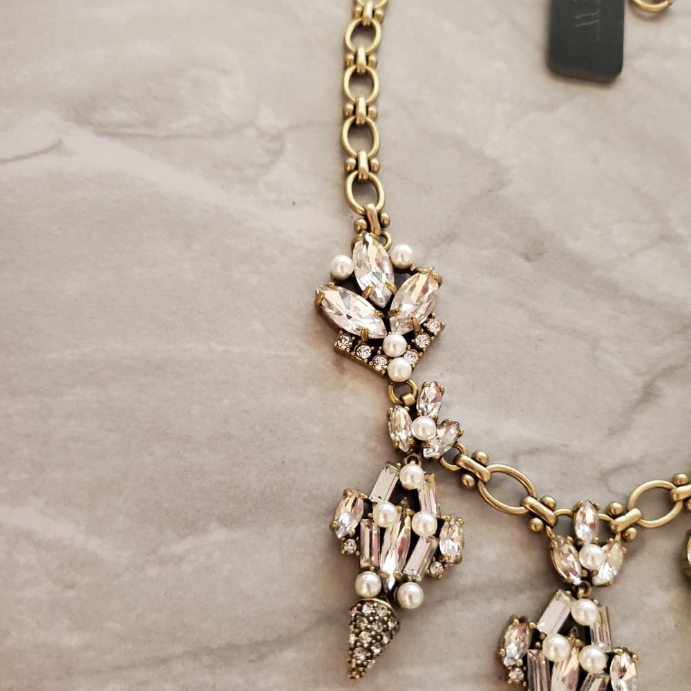 ✨ NEW J.Crew Pearl Rhinestones Crystal Cone Cluster Wedding Bridal Statement ✨ - Picture 6 of 13